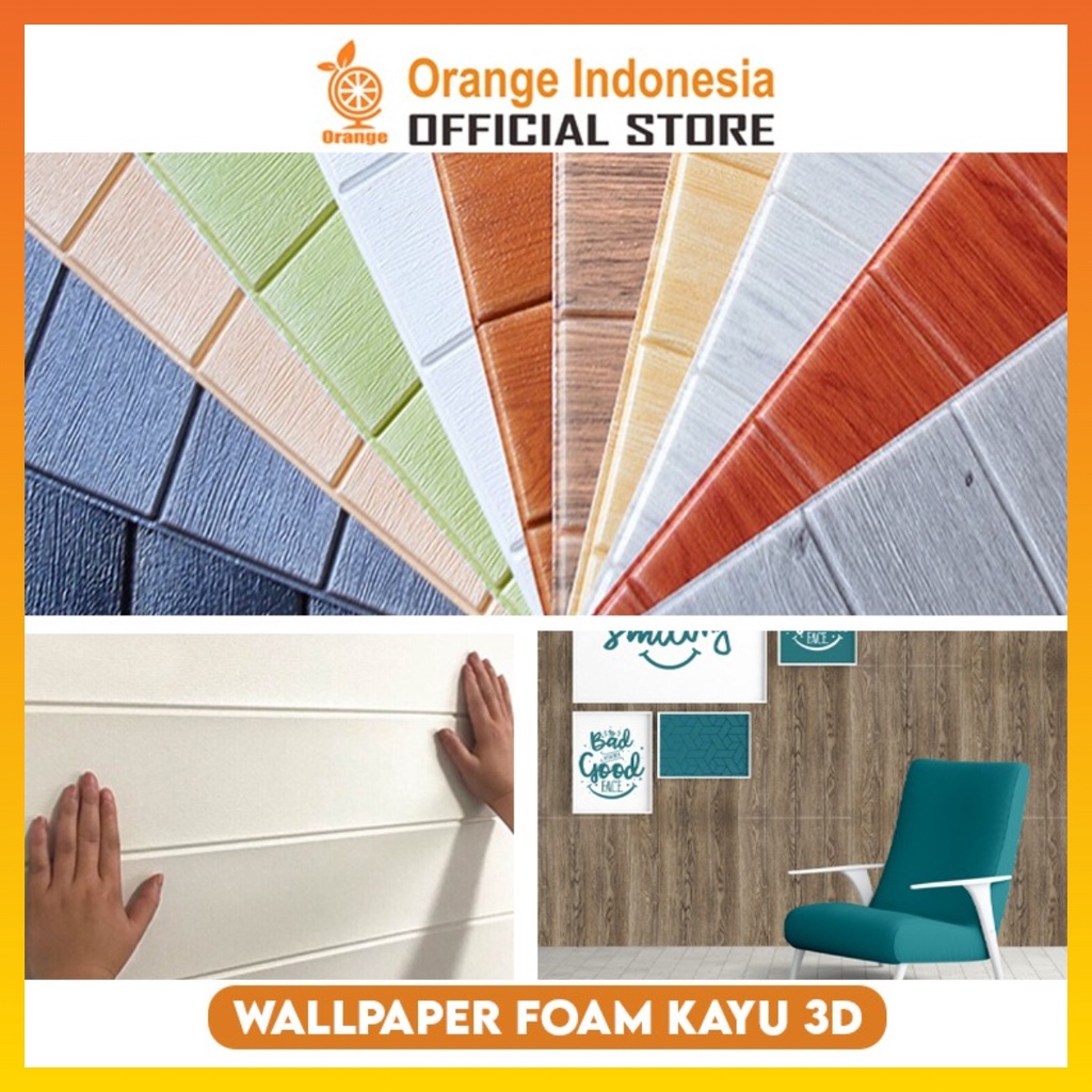 Wallpaper 3D foam Kayu Klasik Emboss Panel Wallpaper Timbul Foam Peredam Panas Dingin Dan Suara WHFURNITURE