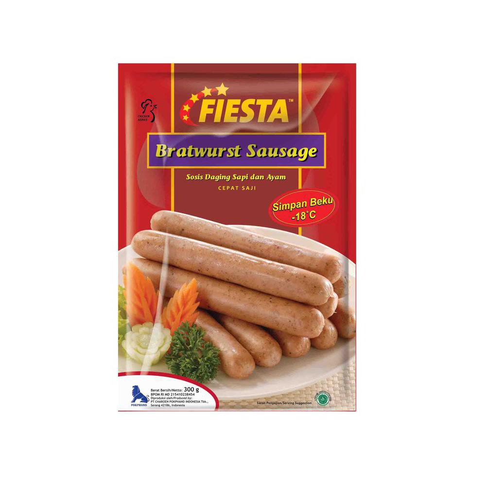 

{BISA COD} Fiesta Paket Sosis Bratwurst Makanan Instan 300 G (4 Pcs) CUCI GUDANG [Kode 1|Kode 2|Kode