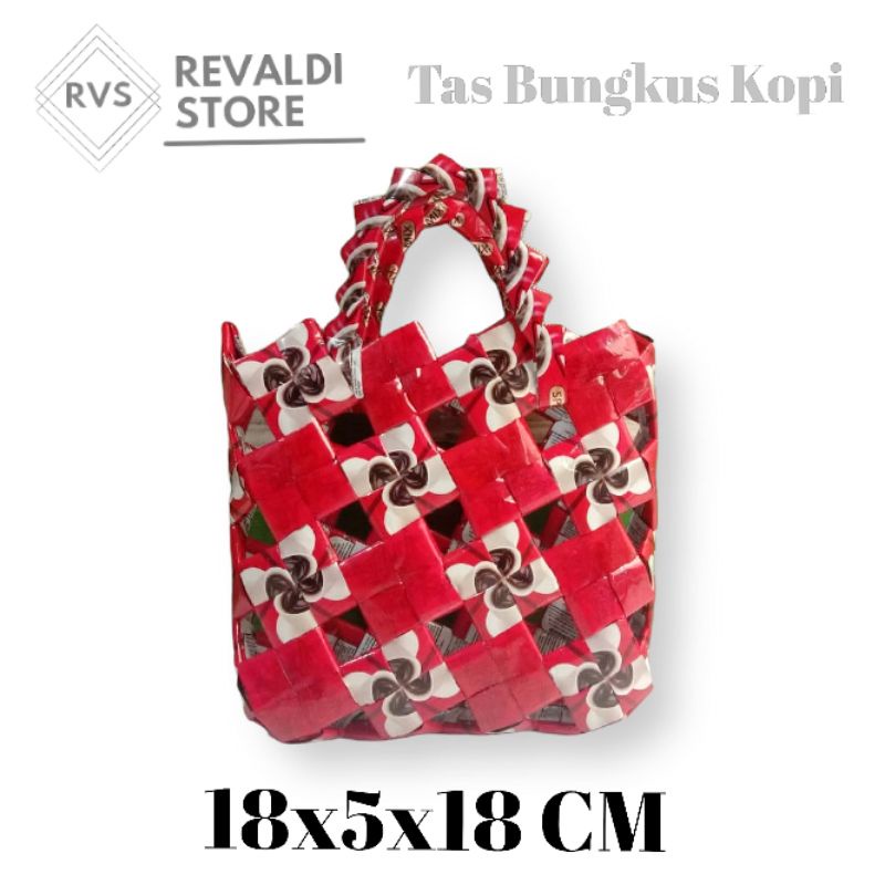 KERAJINAN TAS BUNGKUS KOPI / PRAKARYA TAS DARI BUNGKUSAN KOPI