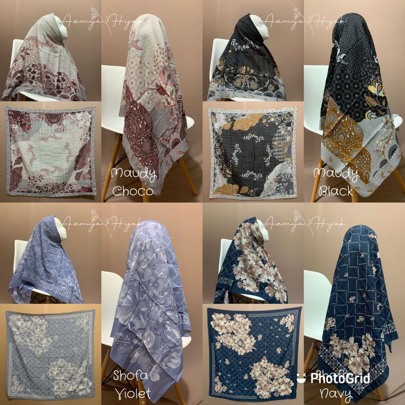 (PART 4) VOAL PRINTING Series | Scarf Kerudung Hijab Segi Empat (Voal Motif Premium)