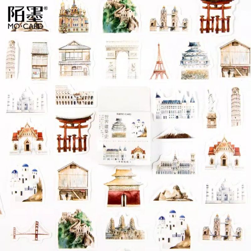 

45pcs Sticker Deco Bangunan Wisata
