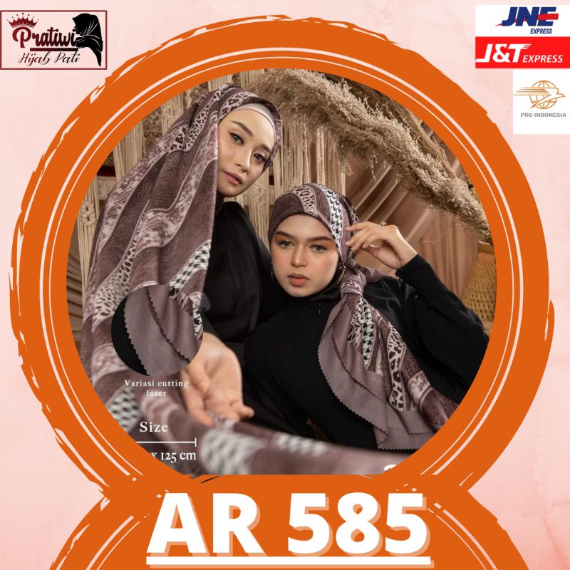 ARRAFI AR 585 Jilbab Hijab Kerudung Segi empat Motif Cutting LaserTerbaru terlaris ori by hijab arra