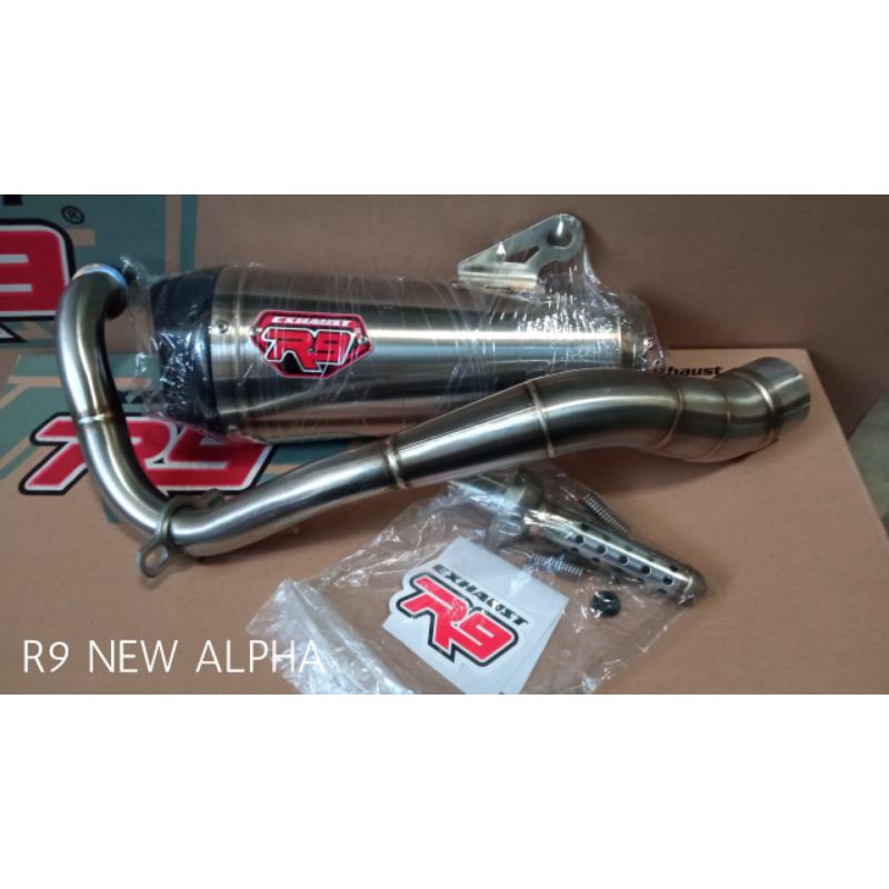 KNALPOT R9 ALPHA SERIES NMAXOLD/NEWAEROX/155/LEXI/PCX150/160/ADV/VARIO125/150ORIGINALR9/VESPAMATIC