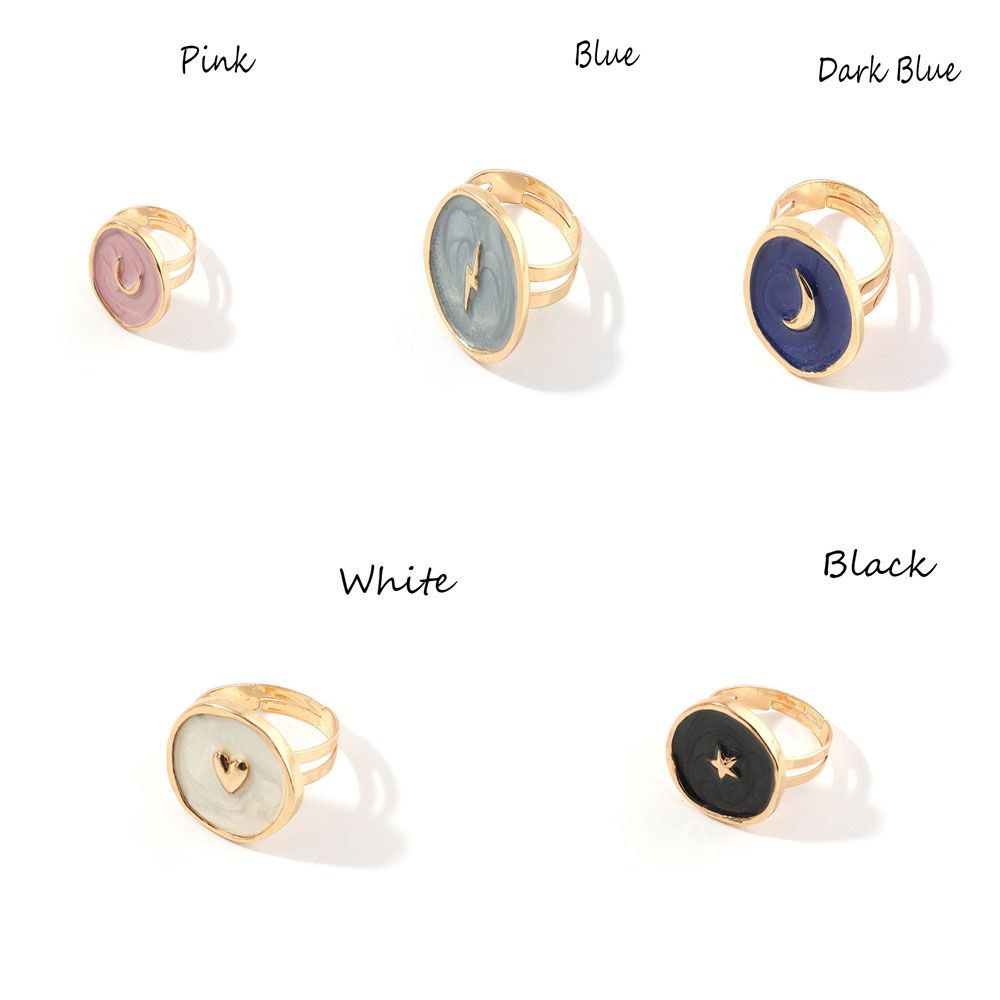 Needway  For Women Rings Minimalist Jewelry Wedding Rings Heart Star Moon Unique Geometric Chic Fashion  Accessories/Multicolor