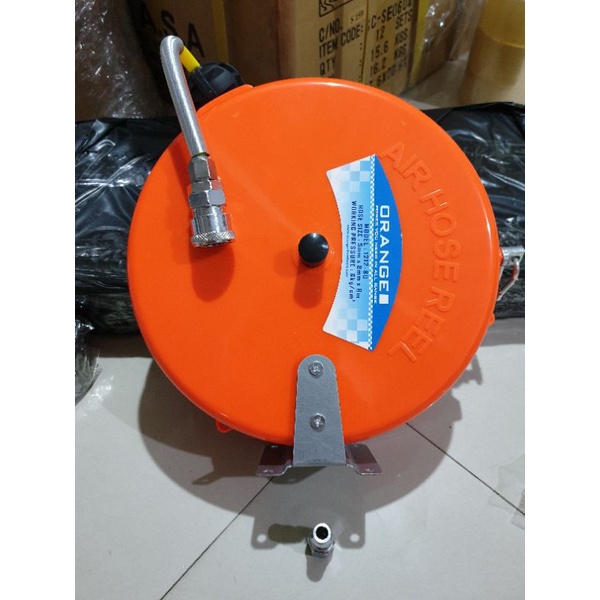 AIR HOSE REEL GULUNGAN SELANG ANGIN KOMPRESOR ORANGE 8 METER