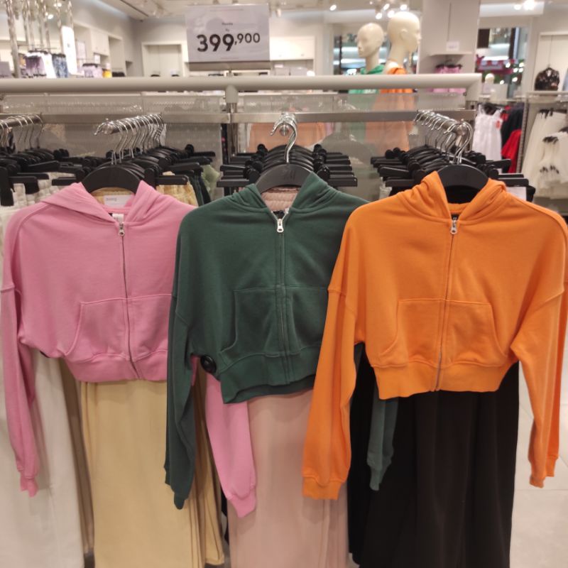 Hoodie Jaket zipper Crop H&M Original Store