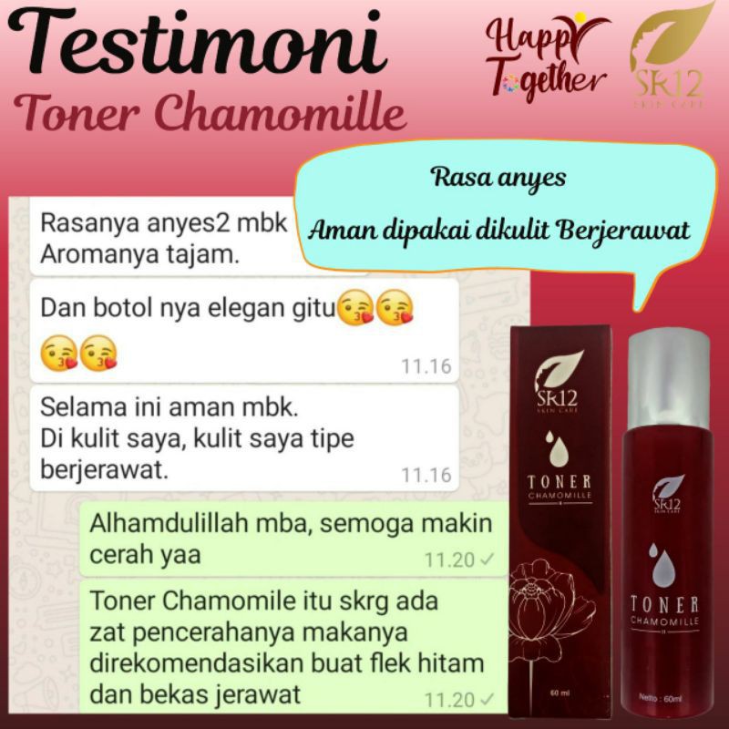 Toner Wajah Chamomille SR12 Skincare Bpom Perawatan Wajah Lingkar Hitam Mata Sel Kulit Mati