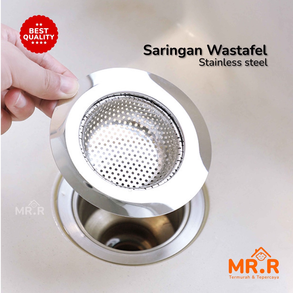 Saringan Wastafel Cuci Piring Stainless Steel Sink Strainer Filter Air Saringan Afur Bak Cuci Gelas