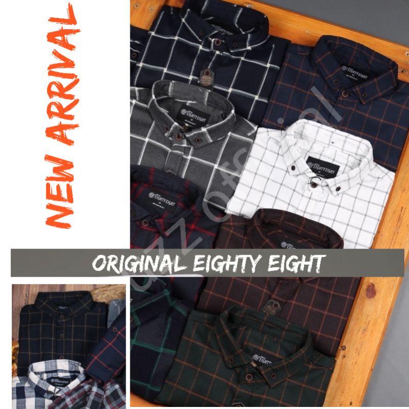 Baju Kemeja Flanel Pria Wanita lengan panjang motif  terbaru original eightyeight 2