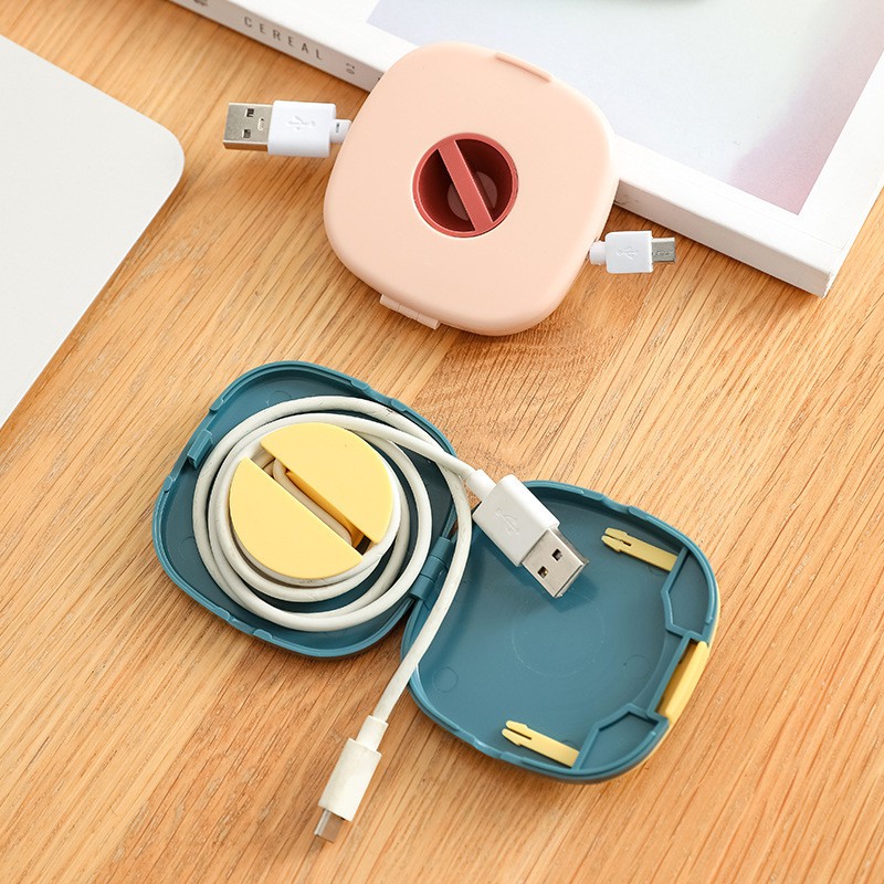 Kotak Gulungan Kabel Portable Serbaguna ~ Tempat Penyimpanan Kabel Data USB / Charger / Earphone