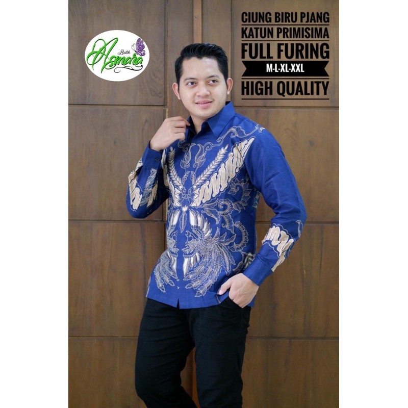 Batik Pria CIUNG BIRU Lapis Furing Katun Halus Size M-XXL High Quality