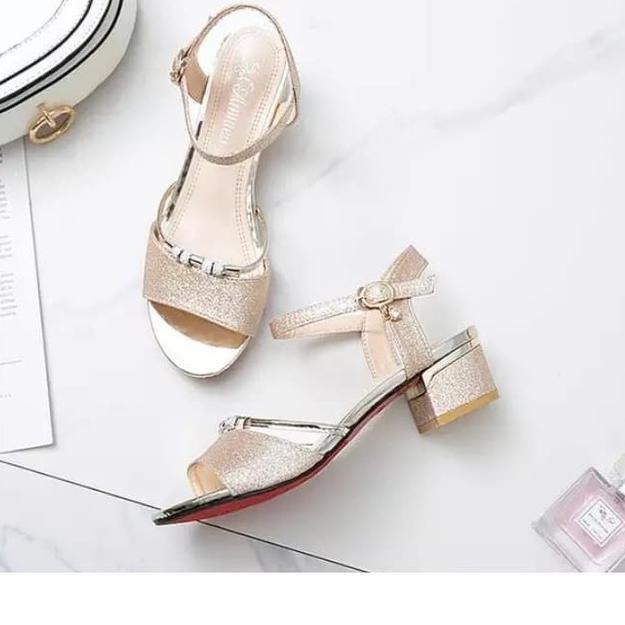 CPS-280 Hak Tahu Casual Dv Dns27 Sandal Wanita Sendal Cewek Heels Kondangan Wisuda Tali Santai Murah