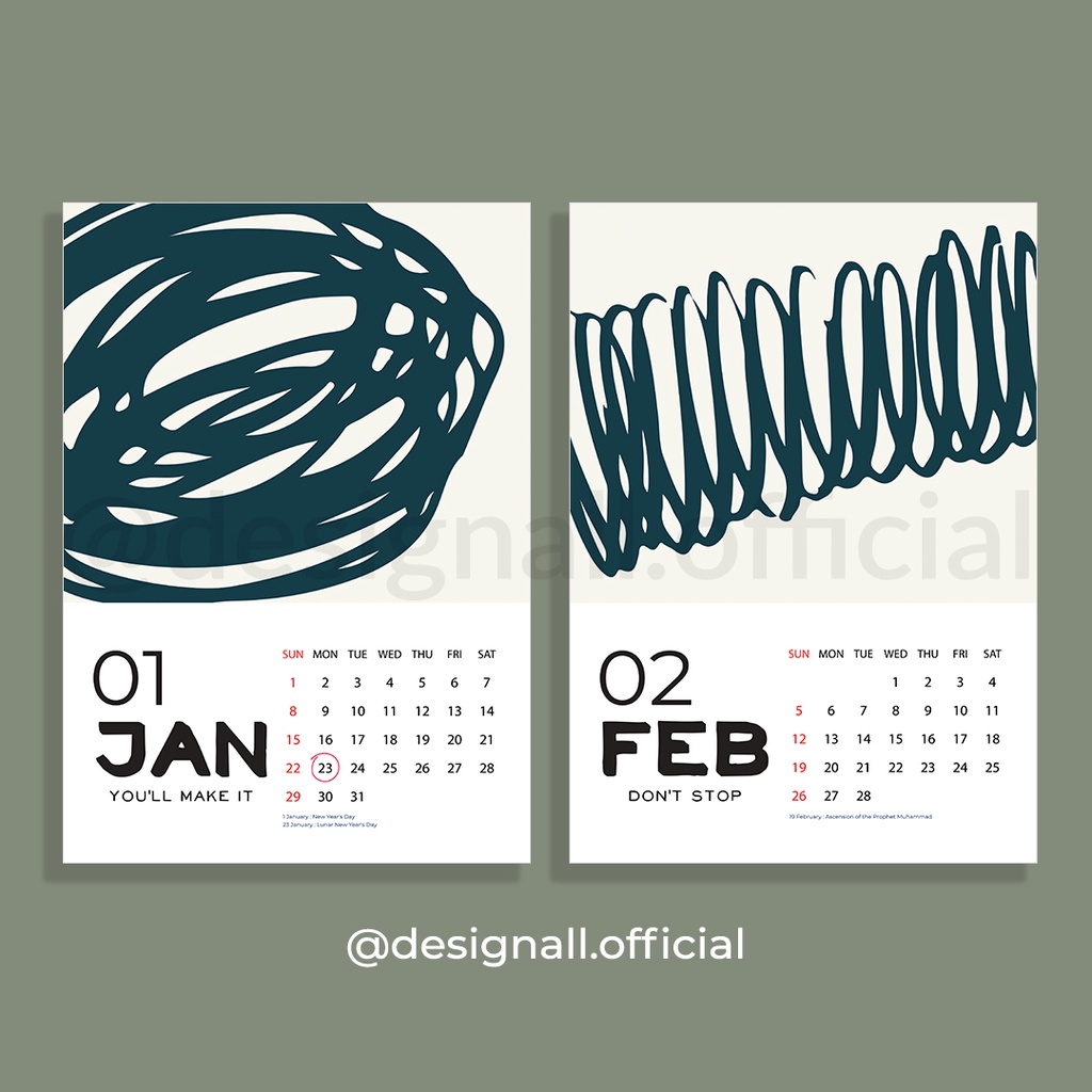 

DESIGNALL KALENDER DINDING AESTHETIC 2025 A3+ SPIRAL VD