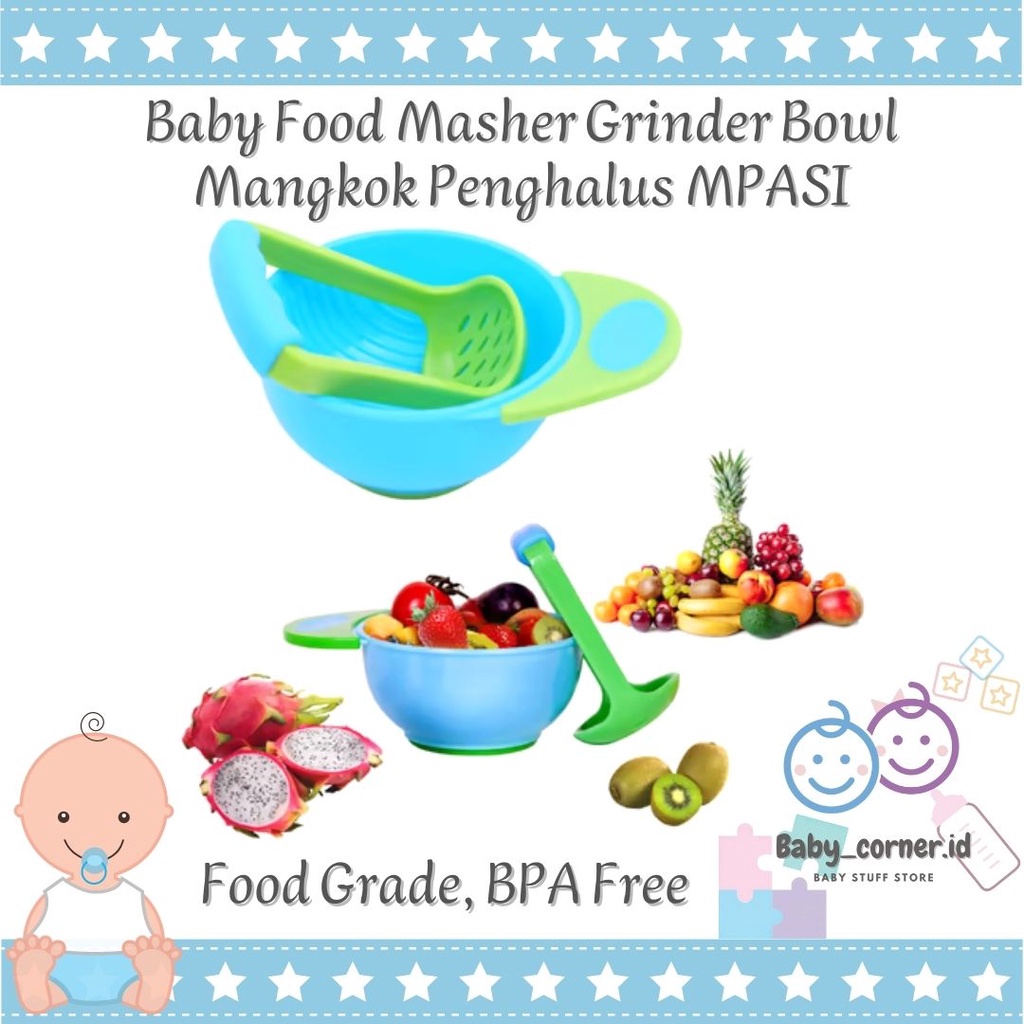 Food Masher Grinder Bowl| Mangkok Penghalus Pelumat Pembuat Makanan MPASI | Baby Food Maker