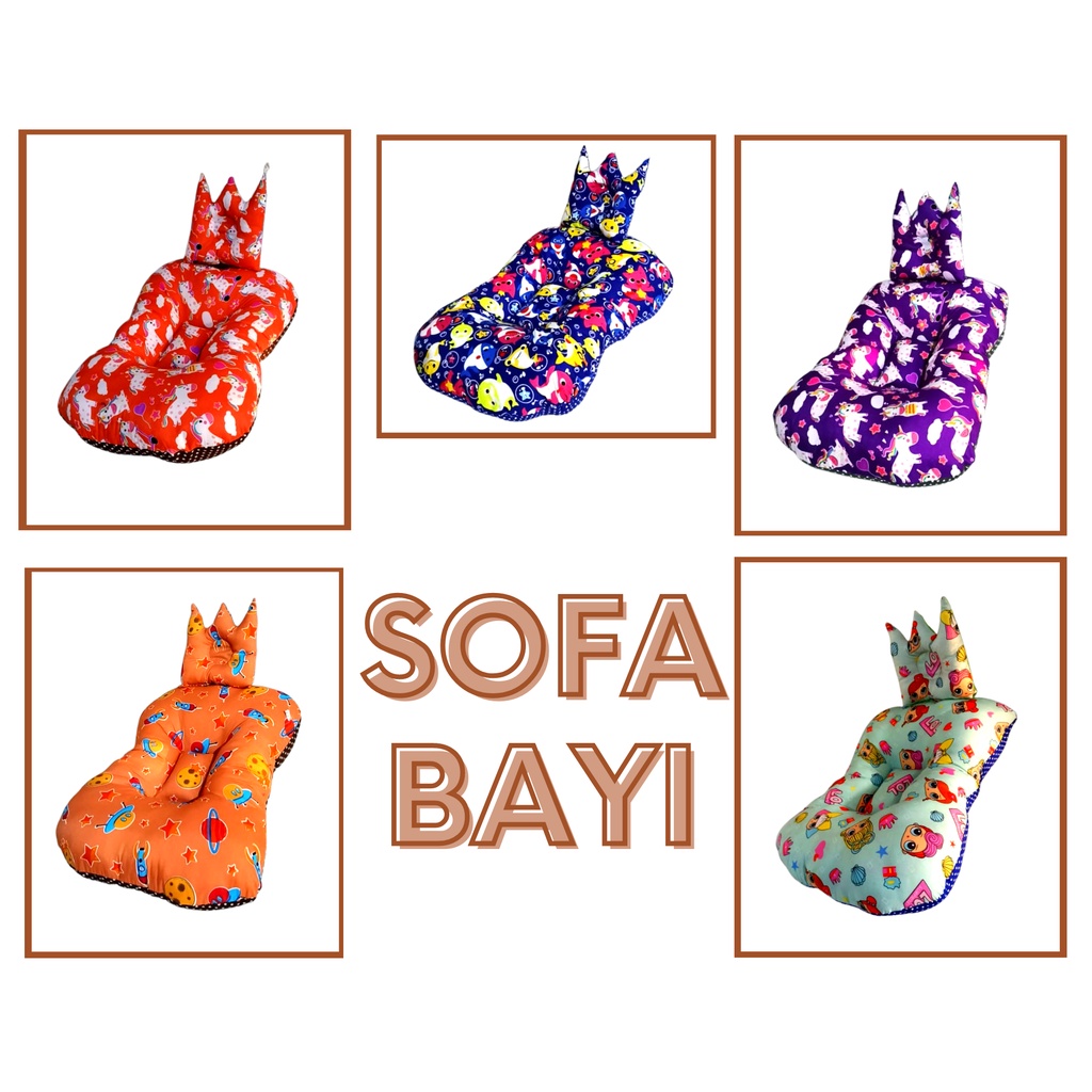 Sofa Bayi free Bantal Crown Premium Empuk dan Lembut Silicon Grade A anti Kempes