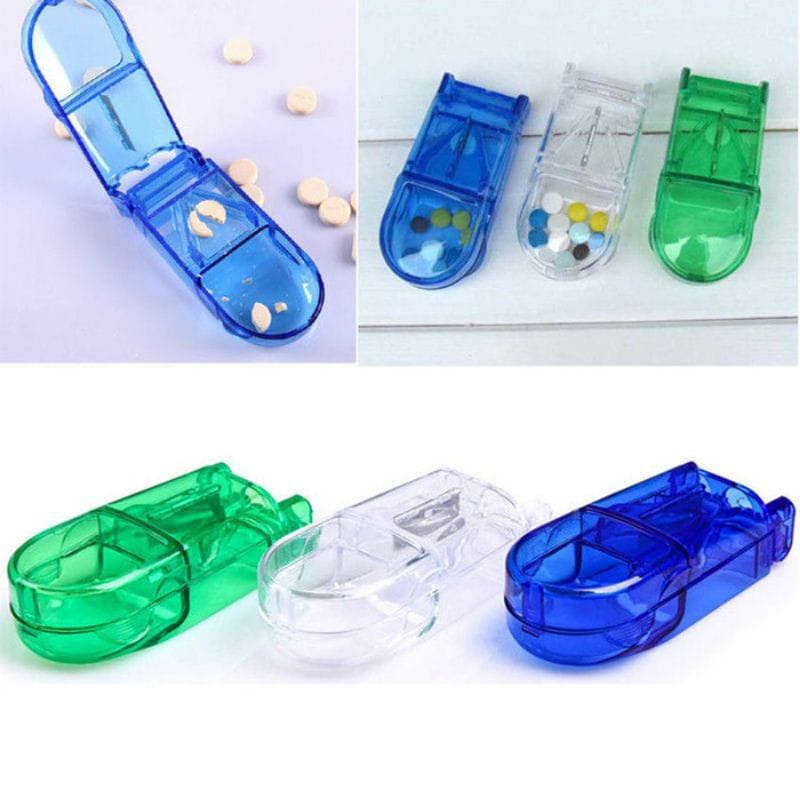 (HK_88)Alat Potong Obat / Pill Cutter /Tempat Obat Penyimpanan Obat Plus Alat Potong Pil Tablet Cutter Pemecah Pil /Alat Tempat Penyimpanan