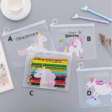 Pouch Kosmetik Transparan / Tas Kosmetik Transparan Unicorn / Map File Unicorn