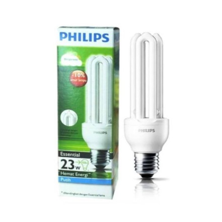 Lampu Philips Essential 23W 23 W 23 Watt 23Watt Putih Lampu Jari