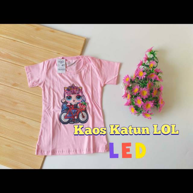 Kaos Anak LOL 1 LED Cewek (pilih warna)