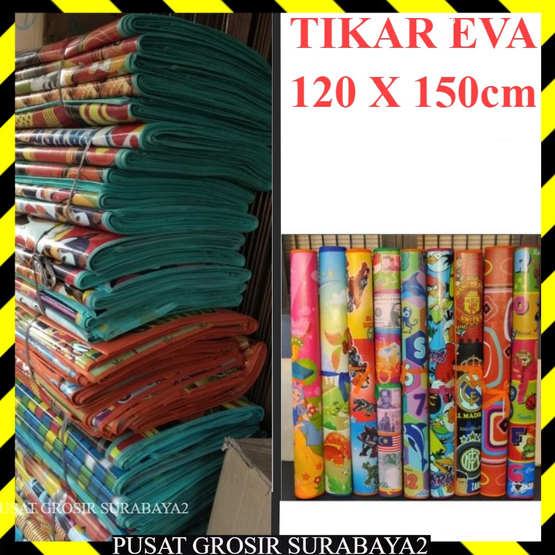 TIKAR GAMBAR PLASTIK SPON EVA KARAKTER 120X120  TEBAL/KARPET SPONS KARAKTER ready