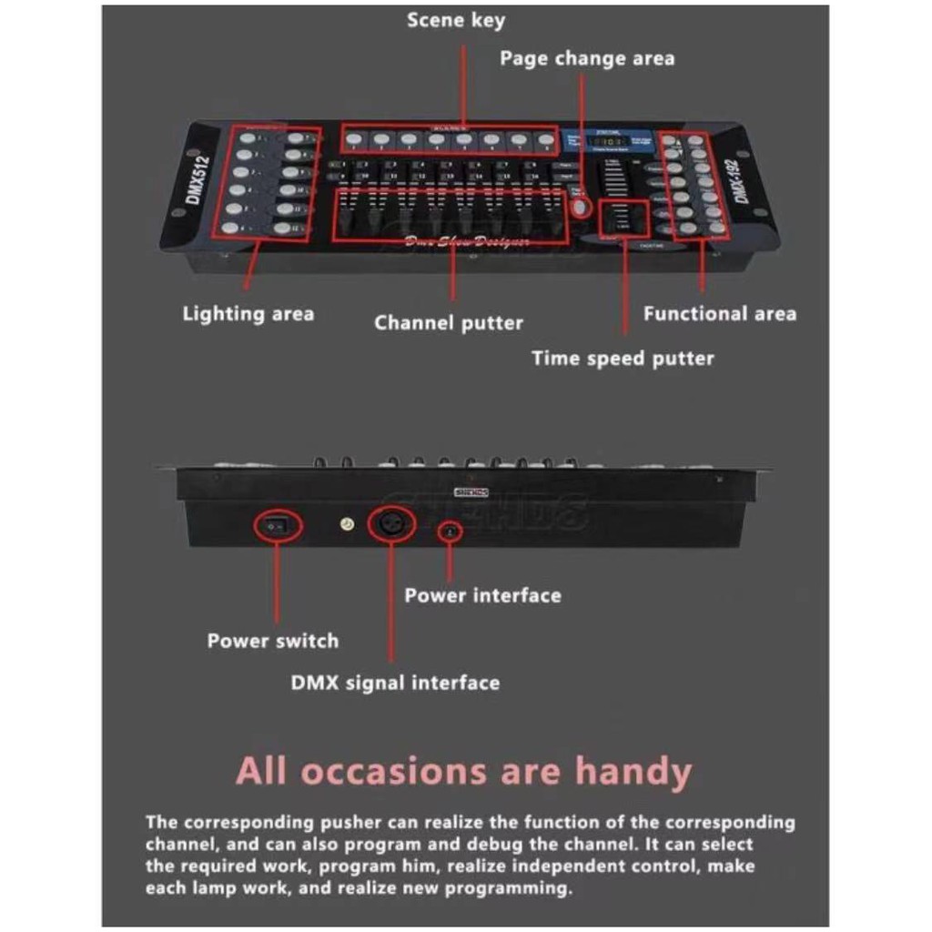 Mixer lighting DMX 512 redsun 192 controller Red Sun model terbaru