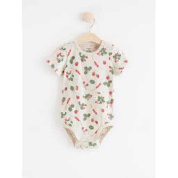 LINDEX uk organic cotton red  bodysuit baby, jumper panjang bayi