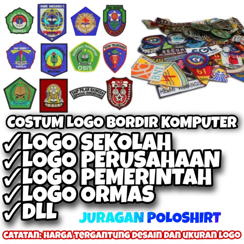 COSTUM LOGO SENDIRI || COSTUM PATCH BORDIR || PESAN LOGO BORDIR || BORDIR LOGO KOMPUTER || EMBLEM LO