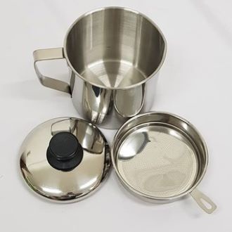 Oil Pot Saringan Minyak Stainless 1200 Ml Tempat Minyak 12CM Serbaguna