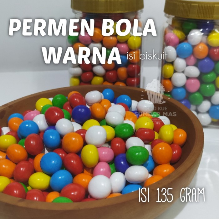 PERMEN BOLA BISKUIT WARNA TERMURAH TERLARIS ISI NETT 135GRAM