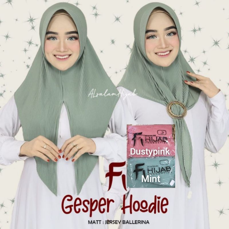 JILBAB BERGO HOODIE PLISKET GESPER ORI FI HIJAB
