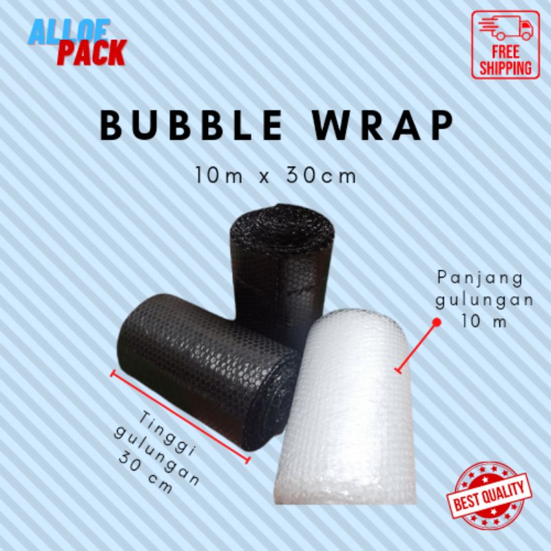 

BUBBLE WRAP ECER 10M X 30CM MURAH (Plastik Gelembung untuk Packing)
