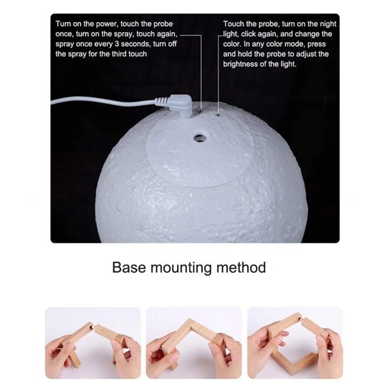 Moon Night Light Humidifier Diffuser Difuser Aromaterapi Aromatherapy Aroma Terapi