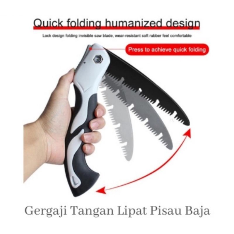gergaji tangan lipat,pisau baja panjang pisau 25cm