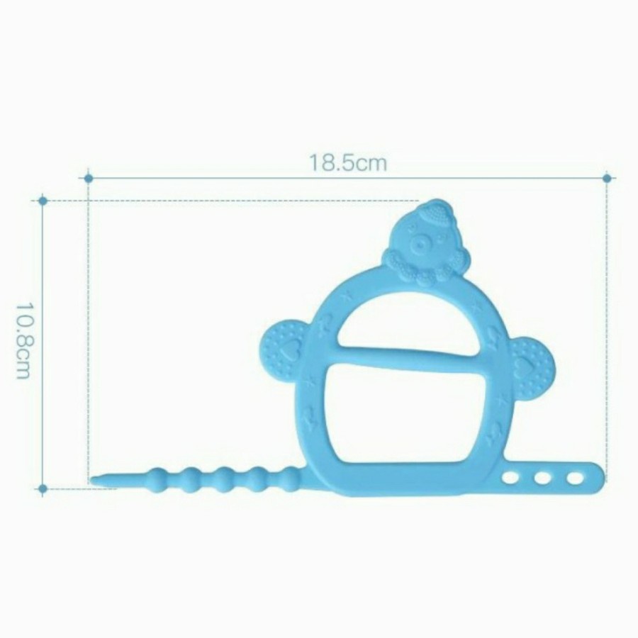 Mainan Gigit Anak Silicon Lembut Aman Modal Gelang Teether White_Cell