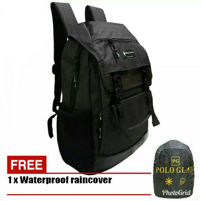 polo gives tas ransel pria wanita model korea tas punggung backpack original - rain cover