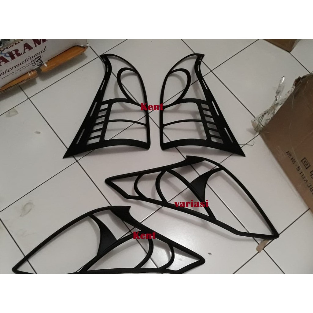 Paket Garnish Lampu Depan Belakang Avanza Xenia 2012 2014 Hitam Doff