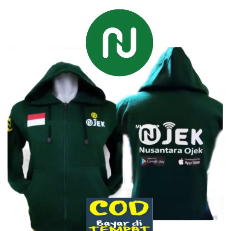 JAKET NUJEK/JAKET DRIVER NUJEK/JAKET HOODIE JAMPER HIJAU SABLON NUJEK DRIVER TERBARU