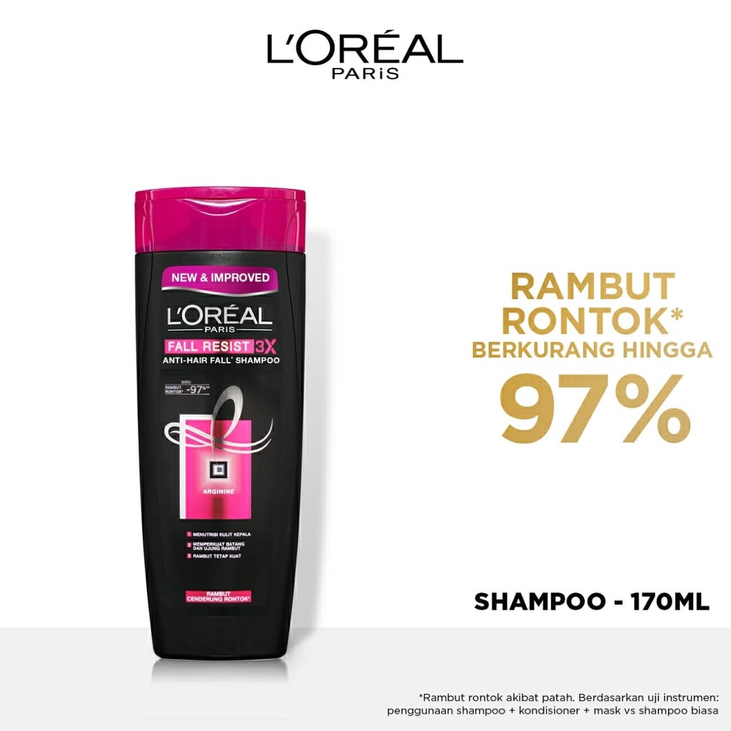 L'Oreal Paris Shampoo 170 ML | Anti Rontok | Total Repair | Ultra Nourshing  | Color Protect LOREAL BY AILIN