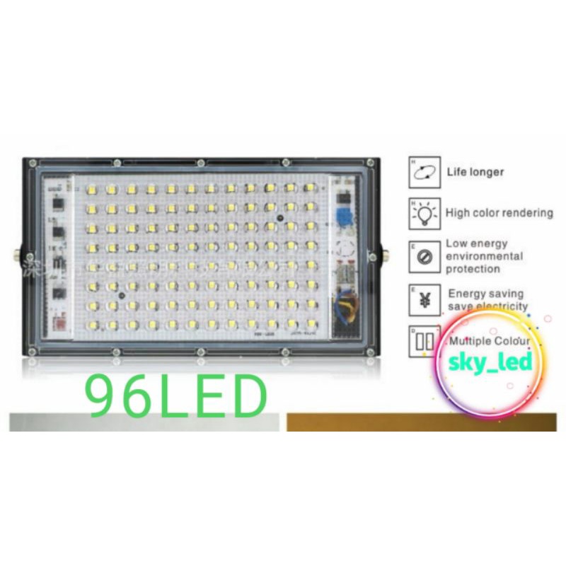 LAMPU SOROT / TEMBAK LED SLIM 50 WATT / 50W / SLIM LED FLOODLIGHT50 WATT AC 220V