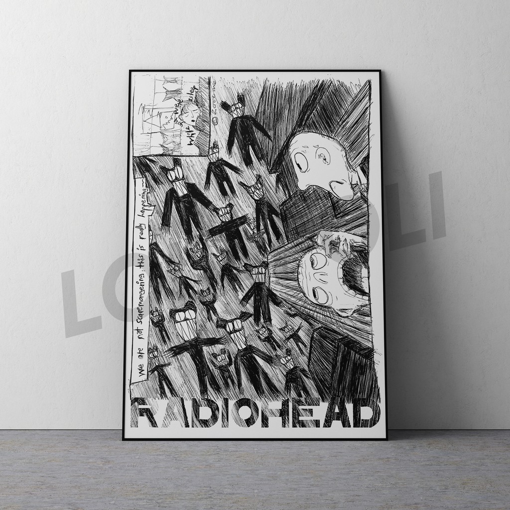 Hiasan Dinding Poster Kayu - Band Radiohead