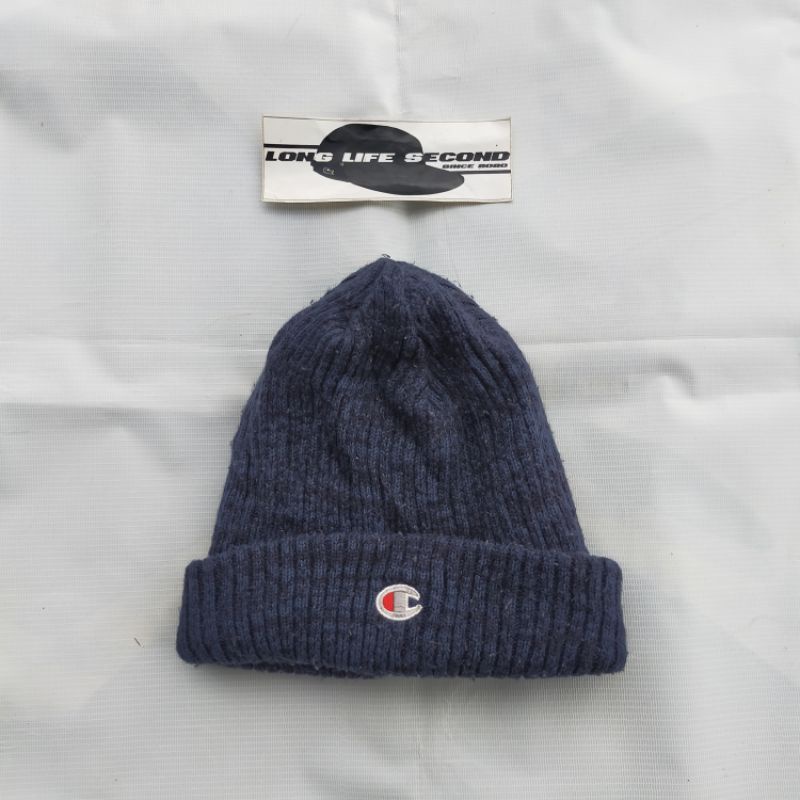 topi beanie hat kupluk rajut champion second bekas preloved original branded