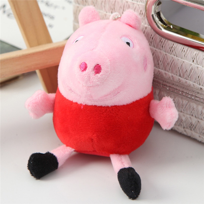 TK 10cm Cute Peppa Pig Keychain Lovely Bag Backpack Pendant Keyrings Decoration Key Rings Gifts