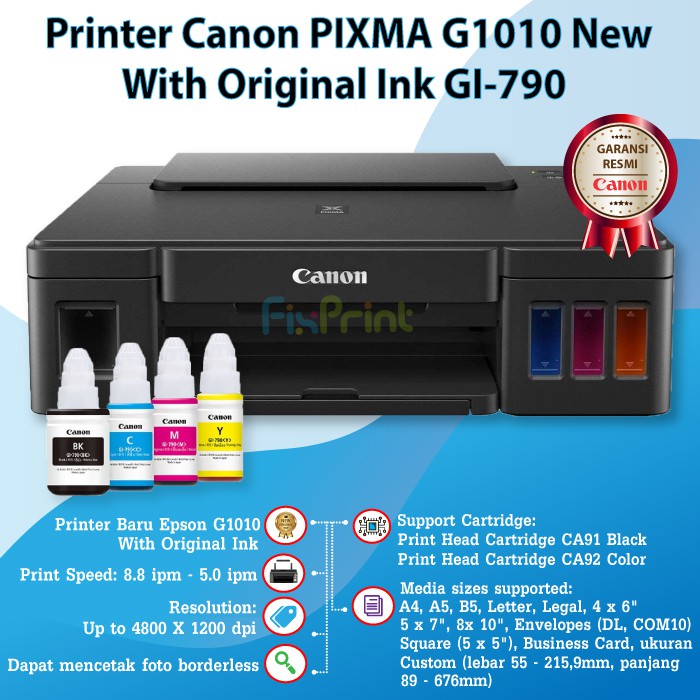 Printer Inkjet Canon G1010 G 1010 G1020 G 1020 Pixma Ink Tank System Infus Gi790 Gi71