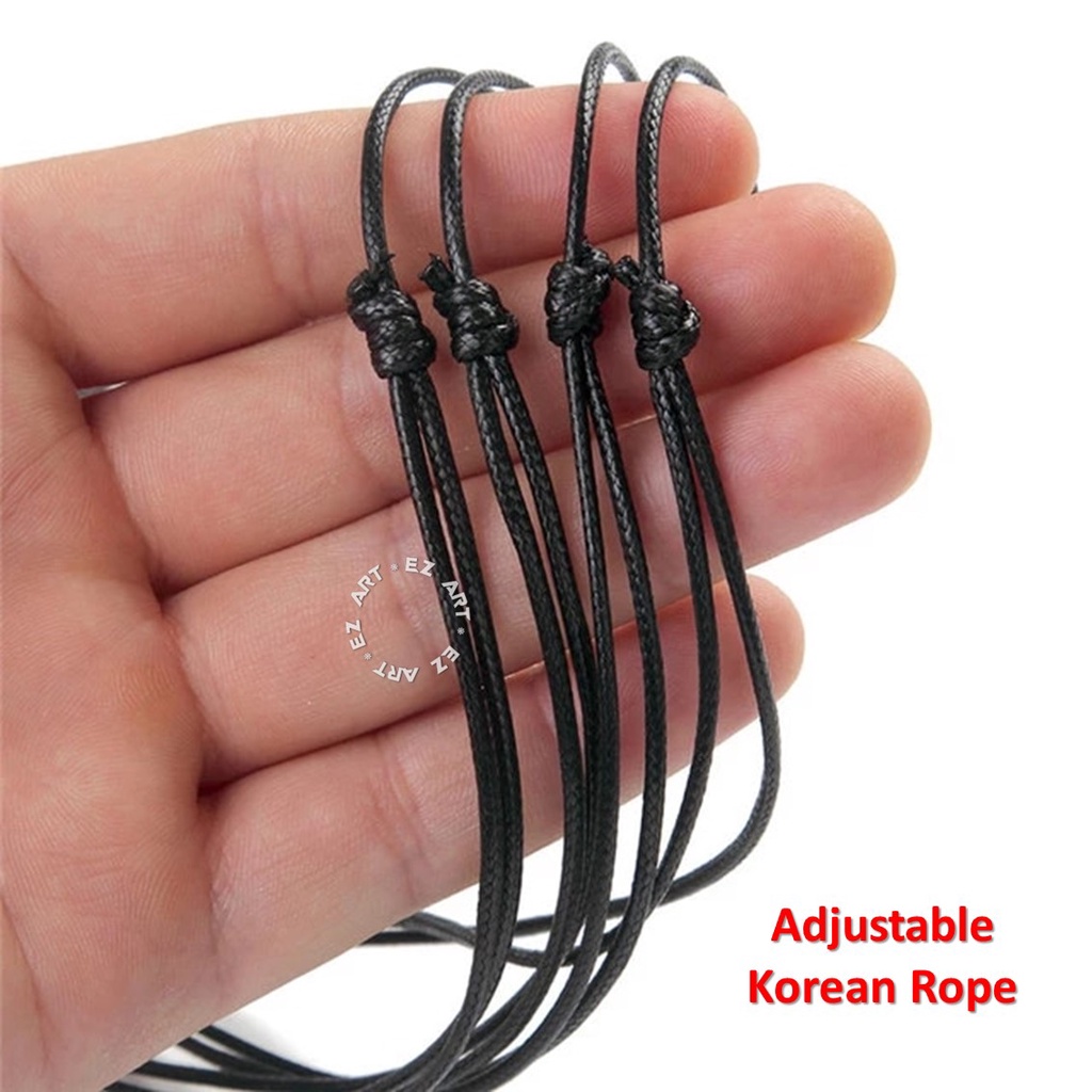 KALUNG LIONTIN CINCIN TALI KOREA ADJUSTABLE WARNA SILVER HITAM EMAS TITANIUM STAINLESS STEEL SIMPLE ELEGAN