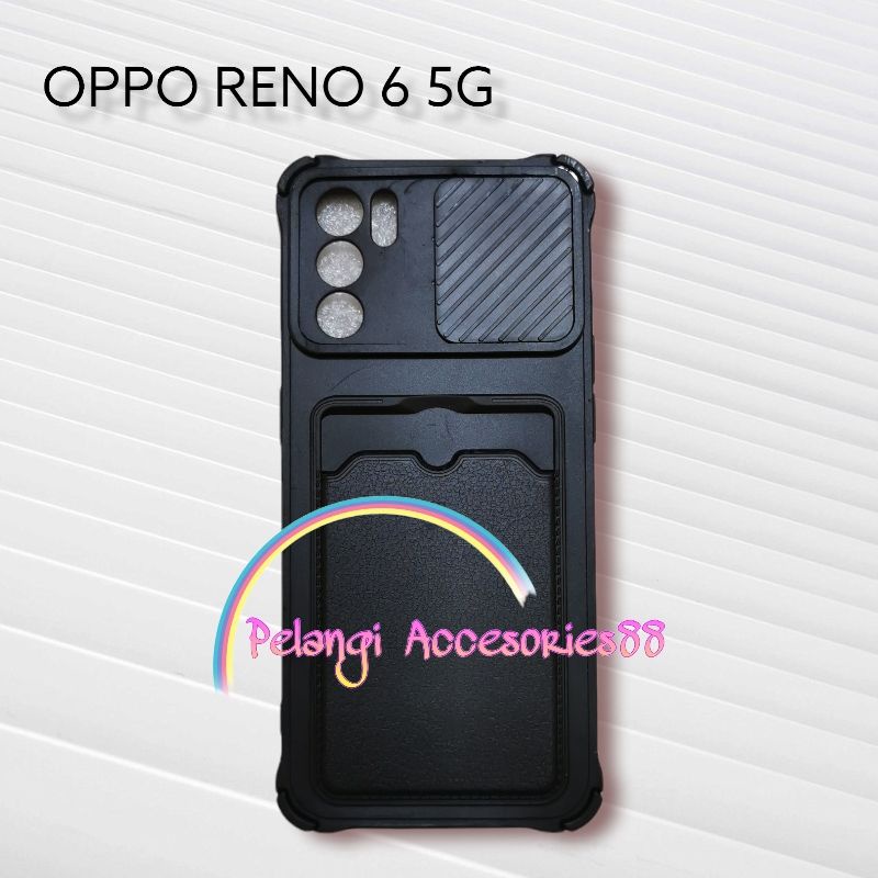 CASE OPPO RENO 6 5G SOFTCASE SLEDING WARNA WARNI SLOT CARD