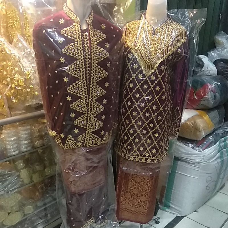 baju pengantin palembang + bonus kain cewek&cwok