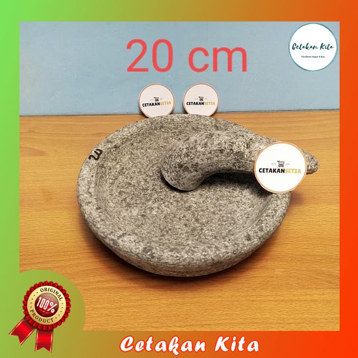 (20 cm) Cobek Batu Bubut Asli Dijamin / Batu Gunung asli