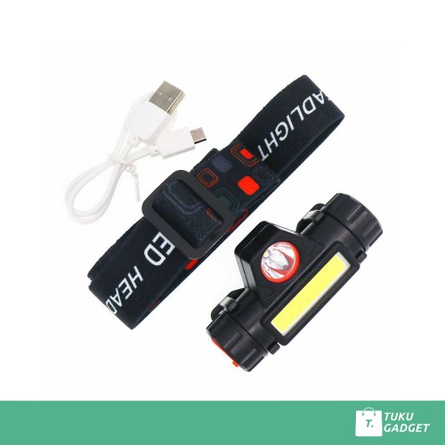 TGID Senter Kepala LED Headlamp Q5 + COB USB Rechargeable