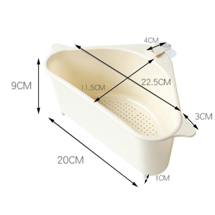 Rak Sudut Wastafel Saringan Dapur Segitiga Rak Siku Penyaring Grosir