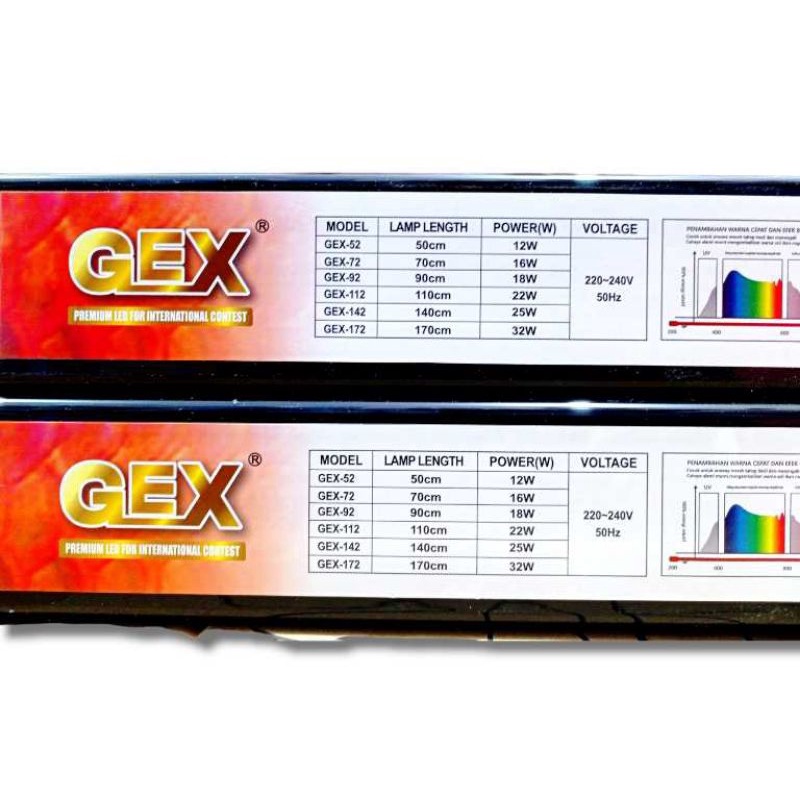 PROMO LAMPU AQUARIUM LED TANNING ARWANA GEX T8 112, GEX 142